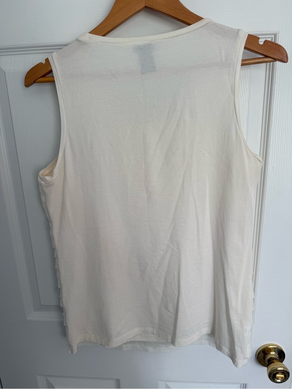 Ann Taylor Cream Layered Ruffle Tank - Picture 3 of 4
